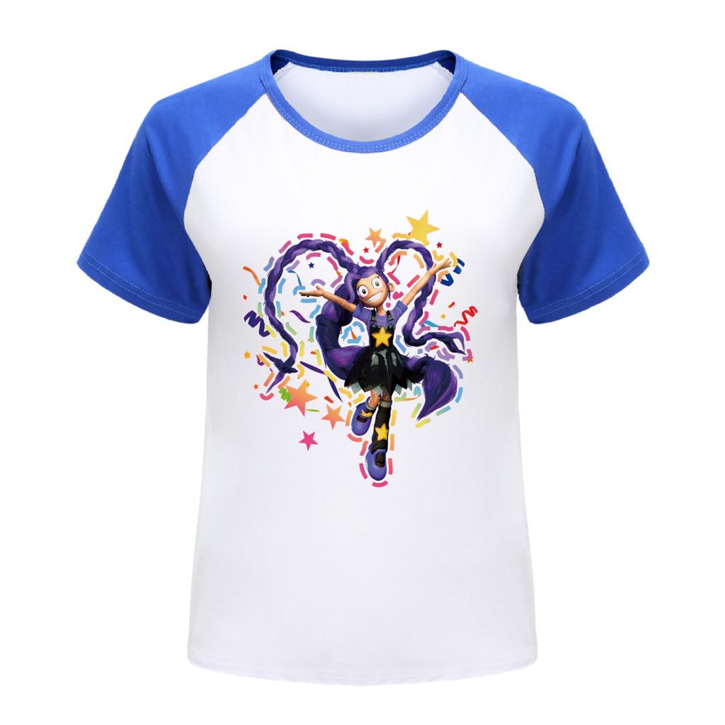 5622 Kids Girls Comic Print Raglan Sleeves T-Shirt Top