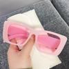 Модные очки Ретро модные солнцезащитные очки желейного цвета женские квадратные в большой оправе мужские