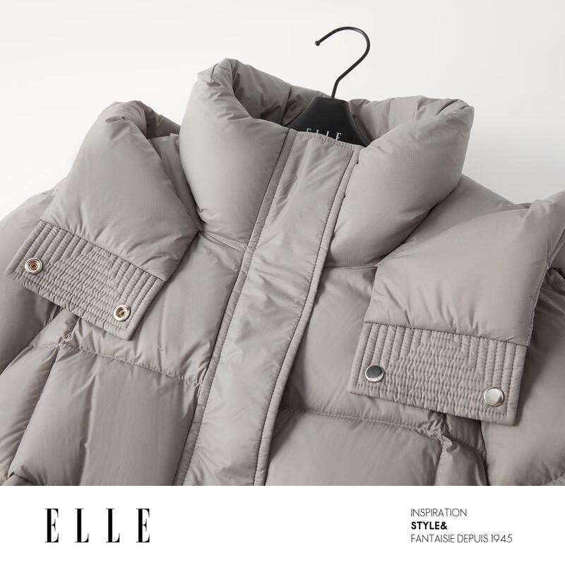 ELLE Женская укороченная куртка с капюшоном на утином пуху