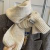 Korean Version Retro Solid Twist Knitted Scarf Women Men Fall Winter Classic Warm Scarves Unisex Thermal Muffler Female Male