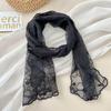 Retro Summer Sunscreen Shawl Korean Version Silk Headband Literary Women's Lace Scarf