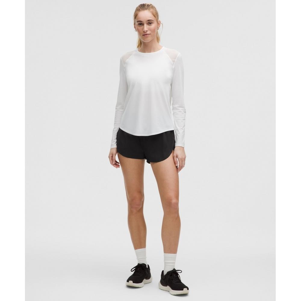 Lululemon Быстрые и Свободные Шорты с Высокой Талией Классического Кроя с Разрезами 3 дюйма Черные