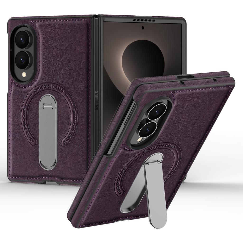 Wireless Charging Magnetic Leather Phone Cover for Samsung Galaxy Z Fold 8 Ultra 7 6 5 4 3 Fold8 Fold7 Fold6 Stand Phone Case