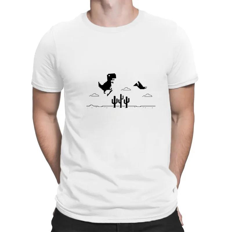 Mosaic Game Cactus Dinosaur Print Creative Funny Street Wear Fashion Casual Summer Unisex Unisex Universal Shortsleeved Tshirt