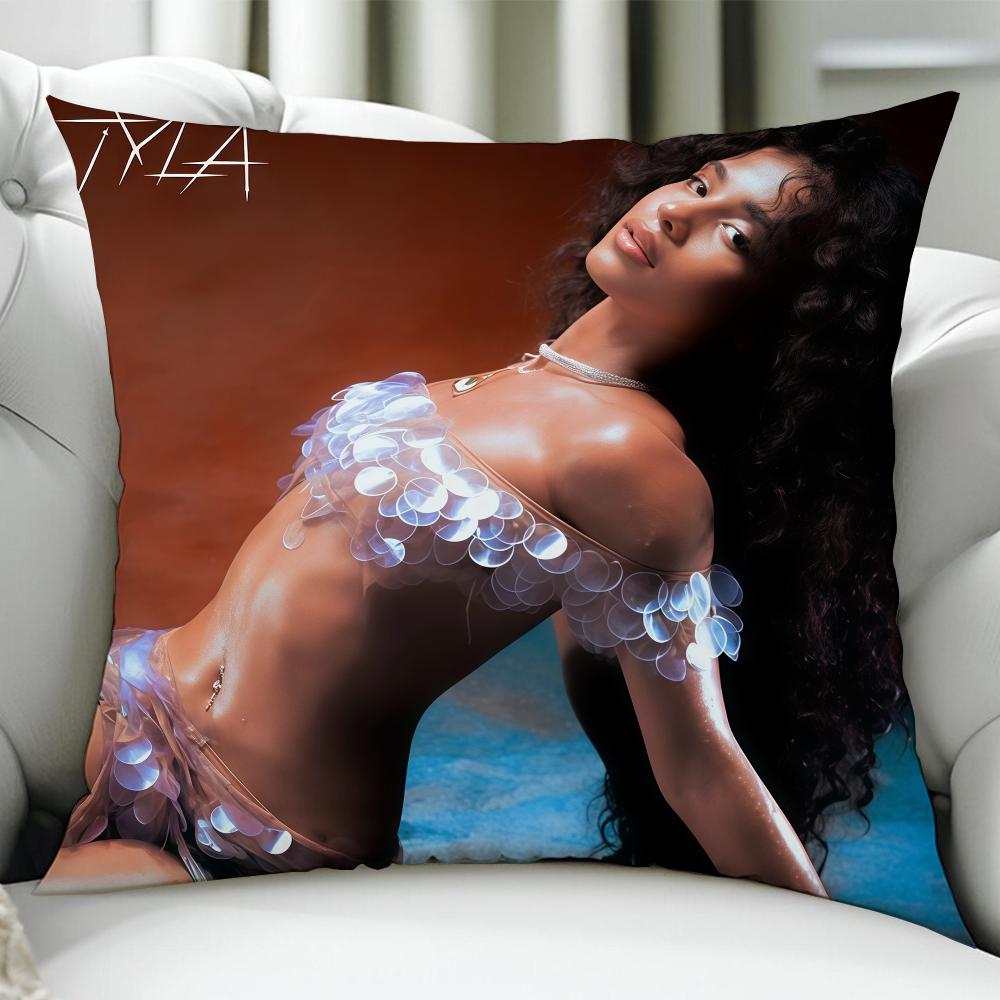 Pop Singer TTyla cushion cover Birthday Anniversary Gifts Double Sided Printed Zipper Cushion Cover Soft Skin Bedding