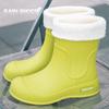 Женские милые короткие студенческие водонепроницаемые резиновые сапоги в корейском стиле, повседневные, нескользящие, износостойкие, водные туфли для ношения на улице