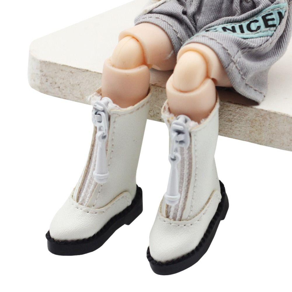 1 пара высоких кожаных ботинок для куклы Obitsu 11, металлическая молния, 1/12, ботинки для куклы BJD, Holala