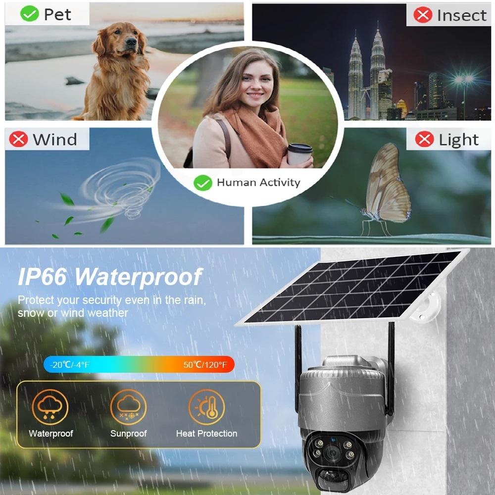 Solar Outdoor Waterproof IP Camera – 4G/WiFi Wireless Security Monitoring