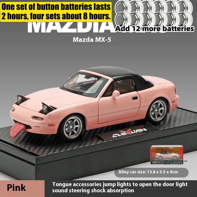 1:32 MAZDA MX-5 Литая модель гоночного автомобиля из сплава Симуляция звука и света Детские развивающие игрушки Подарок на день рождения для мальчиков