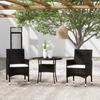 Day and Night - Day and Night 3-piece Garden Dining Set Black Synthetic Rattan