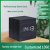 Светодиодный цифровой будильник с голосовым управлением - бесшумный, светящийся, квадратный деревянный дизайн для спальни