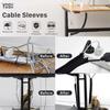 50 см черный органайзер для кабелей на молнии для телевизора, компьютера, чехол для кабеля, изолированный защитный, для скрытого хранения офисного кабеля