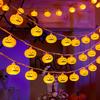 Halloween Light String 3D Pumpkin Design Easy To Use Battery Operated LED Light String Indoor Outdoor Decoration