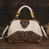 Luxury Handbag Vintage Handmade Leather Carved Women Bag Versatile Female Shoulder & Crossbody Bags