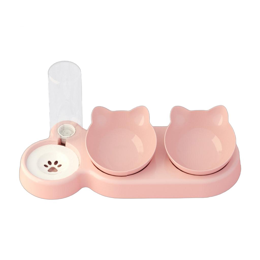 Инновационная автоматическая поилка для домашних животных с двойными мисками для кормления и питья Прозрачная миска для кошек и собак