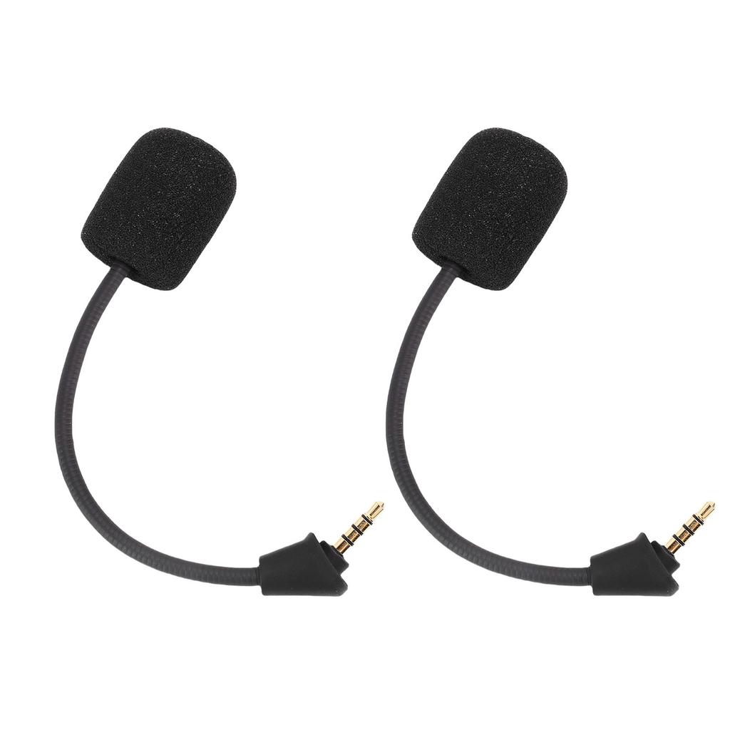 2pcs Microphone Replacement for Kingston HyperX Cloud II Wireless Gaming Headset Noise Cancelling 3.5mm Detachable