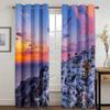 Vacation Style High Shading Curtain Aegean Sea Santorini Island Beach Blackout Drapes ideal for Bedroom Space Living Room Hotel Window Opening