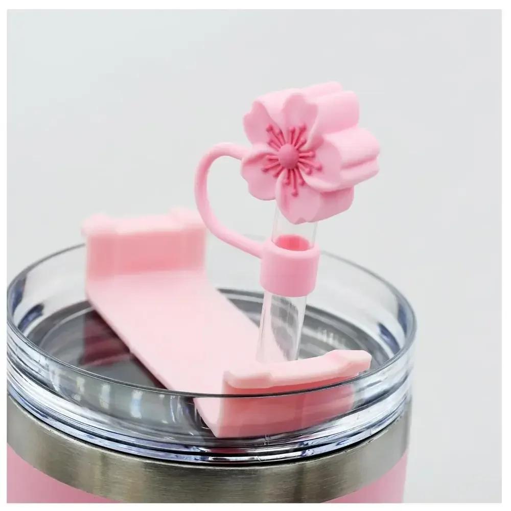 2 шт. Многоразовые крышки для соломинок в виде цветка бегонии 8 мм Силиконовые наконечники для соломинок Крышки Кухонный инструмент Аксессуары для соломинок Пылезащитные крышки Крышка для чашки