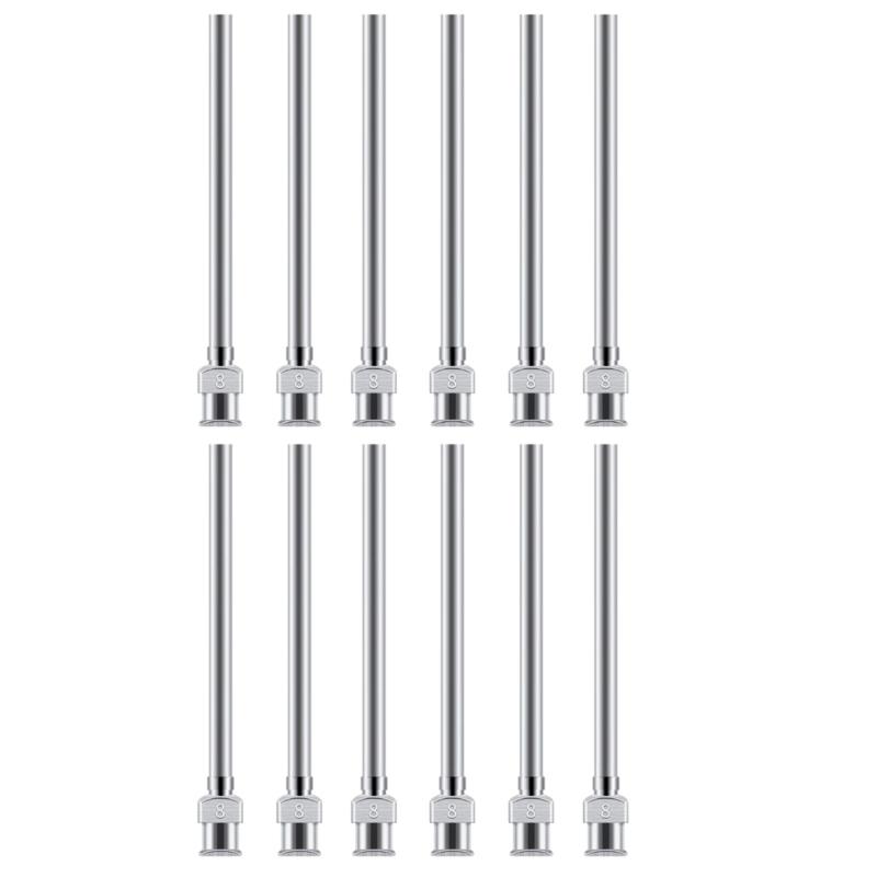 Упаковка из 12 штук 50-мм дозировочных игл из нержавеющей стали, обеспечивающих точную работу в лабораторных условиях
