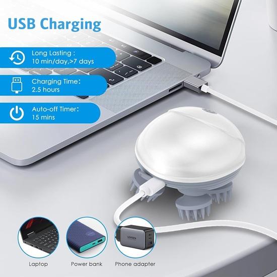 Электрический массажер для головы и кожи головы с передовой терапией красным светом для стимуляции роста и контроля выпадения волос, 3 режима скорости, ручной, массаж тела, глубокая очистка, снятие стресса