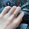 Brass Stunning Adjustable Gold Plated Ring With Heart Bowknot And Design Wheat