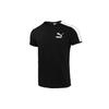 Color Block Round Neck Knit Short Sleeve T-Shirt Men Tops Black 532291-01