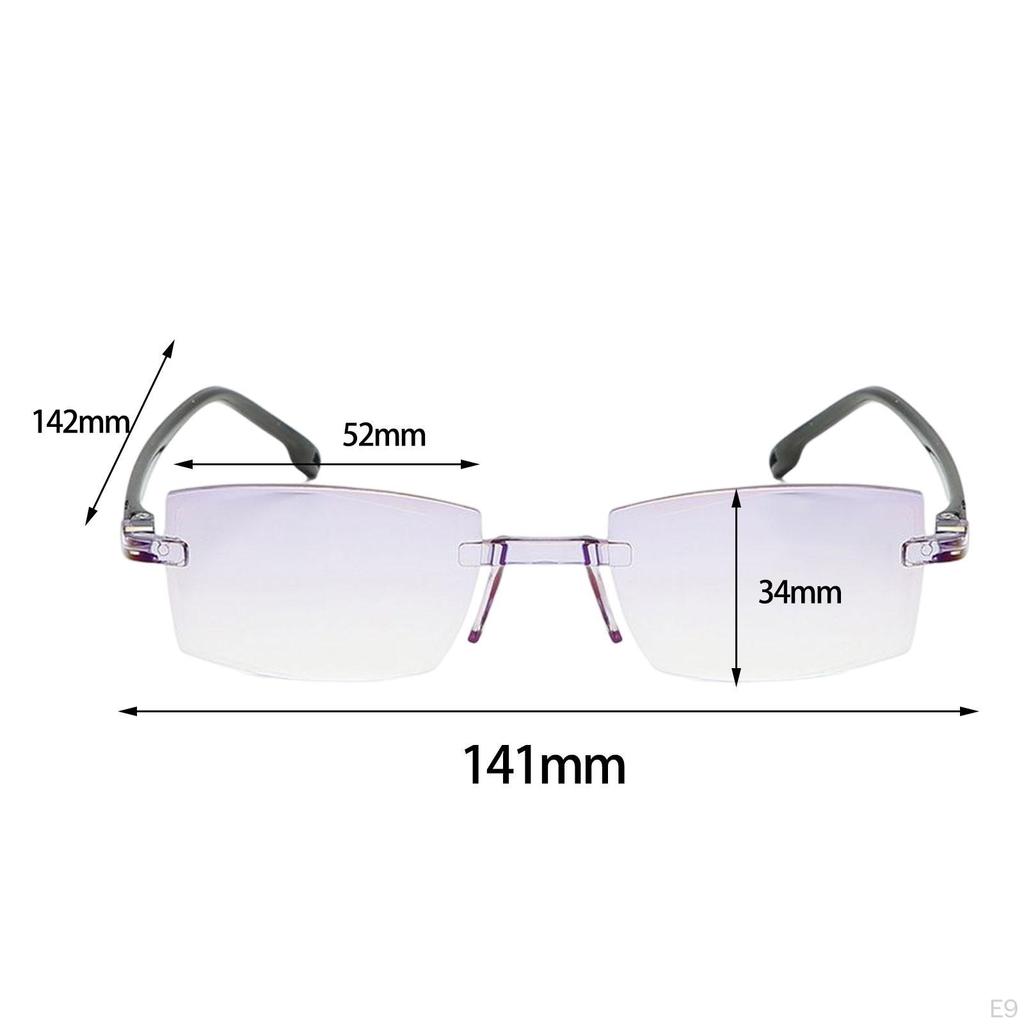 Очки без оправы для пресбиопии, блокирующие синий свет, модные для покупок