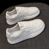 Мягкая кожа маленькие белые туфли женские весна и осень новые универсальные тонкие спортивные повседневные дышащие мягкая подошва студенческие туфли на плоской подошве
