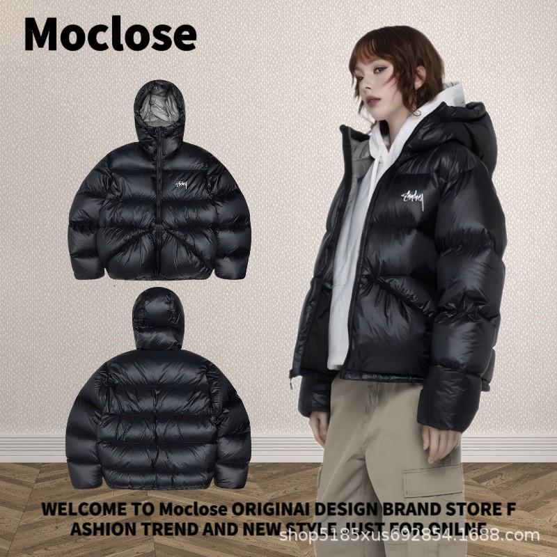 Moclose American Street Winter Down Puffer Jacket Loose Fit Warm Solid Color Couple Coat