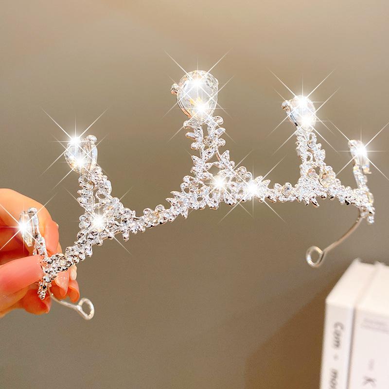 Большая повязка на голову с короной для девочек, принцесс, подарок на день рождения для маленькой девочки, повязка на голову с короной, головной убор с кристаллами