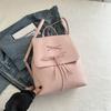Однотонная текстура, простой бант, повседневная сумка, весенний универсальный женский рюкзак, женская сумка