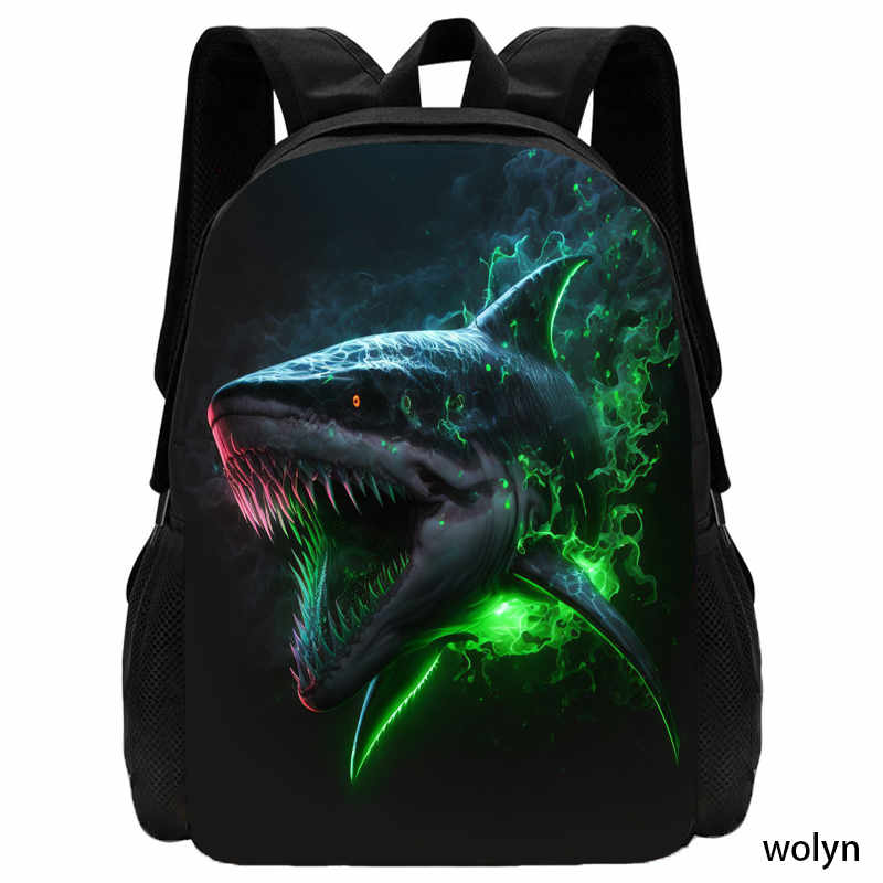 Mochila 3D Shark Prints школьный рюкзак для детей, мультяшные животные принтованные школьные сумки для мальчиков и девочек, легкий детский рюкзак