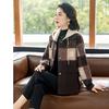 Middle-aged and Elderly Women's Autumn and Winter Temperament Woolen Cardigan, Young Mother's Autumn Clothing Knitted Woolen Hooded Jacket