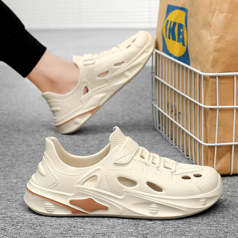 Мода 2025 Обувь-пещеры Мужские сандалии на мягкой подошве для вождения, вонючие сандалии для ношения на открытом воздухе, летние противоскользящие и пахнущие пляжные туфли