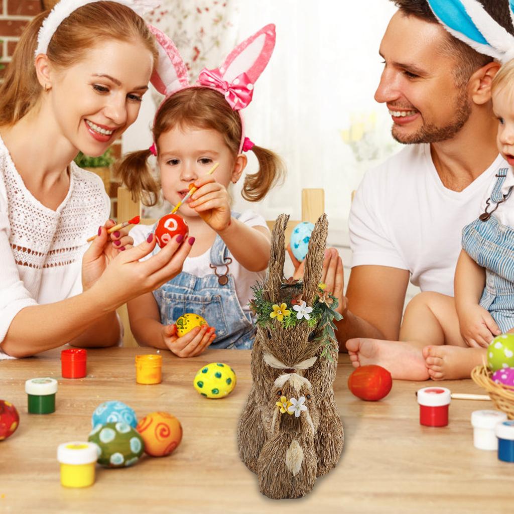 Пасхальные украшения с кроликами. Весенний домашний декор. Статуэтки кроликов.