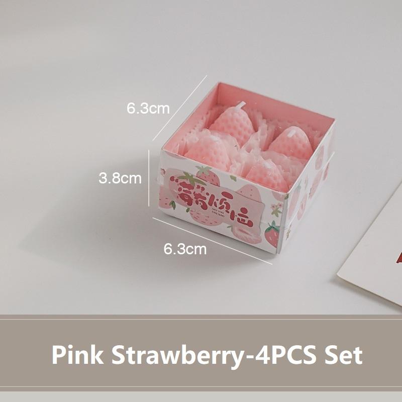 4/6/9PCS Strawberry Shaped Scented Candles Gift Box Handmade Realistic Fruit Scented Aromatherapy Mini Candles Home Decor Gifts