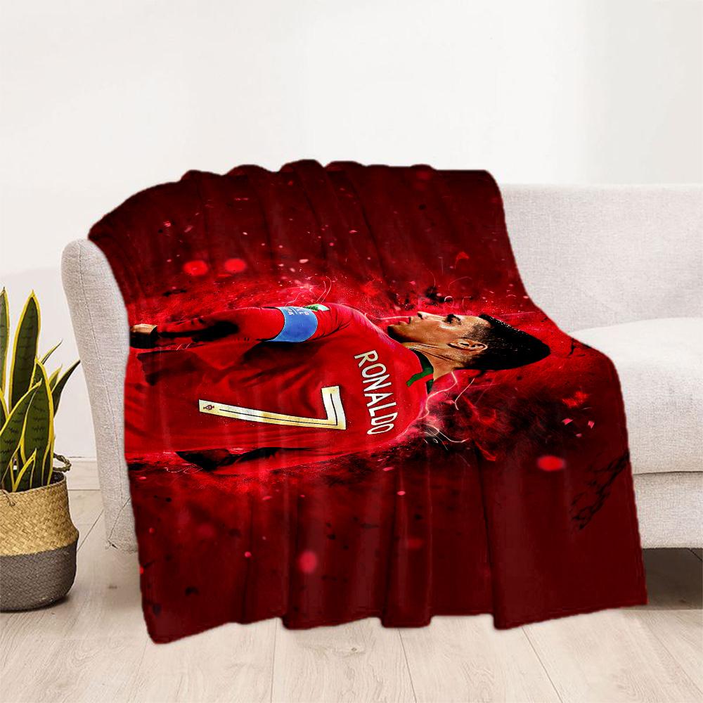 Ronaldo's Legacy Soccer Blanket Soft Warm Cozy Great for Office Chair Picnics Office Four Seasons Multipurpose Modern Style