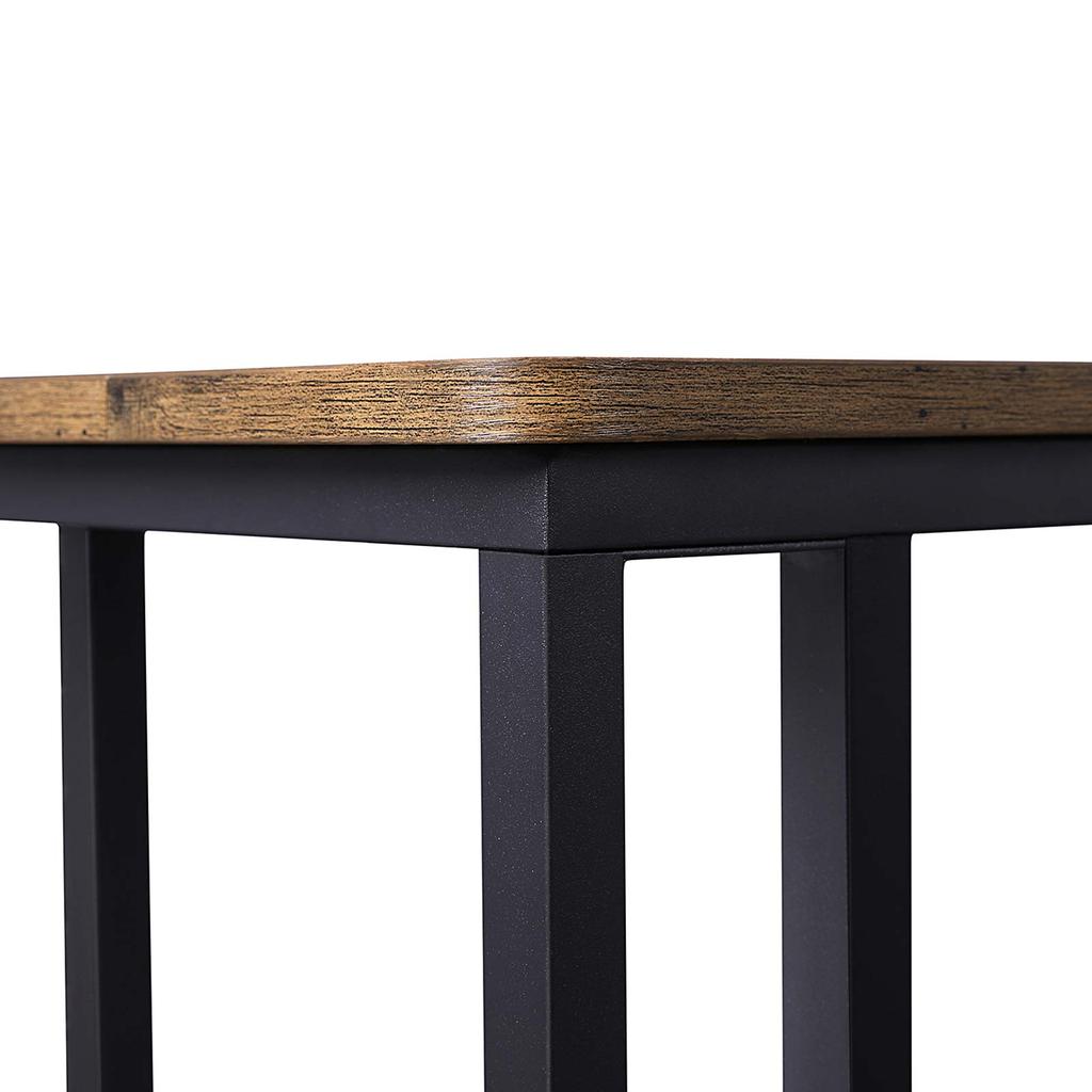 VASAGLE End Table, Side Table, Coffee Table, with Steel Frame and Castors, Easy Assembly, Industrial, for Living room, Bedroom, Balcony