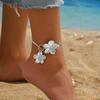 with OT Buckle Oil-Dripped Foot Chain Golden Beach Jewelry Simple Flower Pendant Anklet  Women