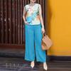 ZANZEA Women Sleeveless Print Tank Tops and Pants Summer Two Piece Suit Sets