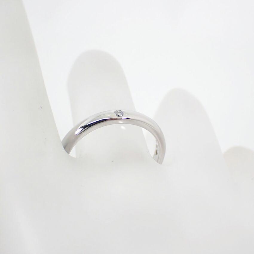 [Pre-owned] TIFFANY PT950 Stacking Band Diamond Ring / Size 15 / j50-12