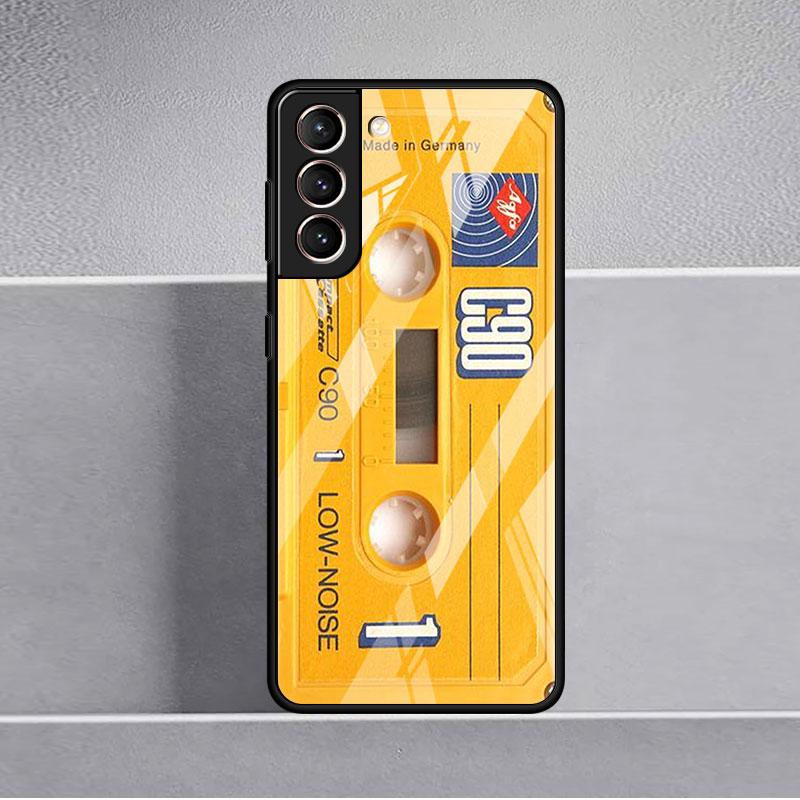 Магнитный стеклянный чехол для кассеты с радио для Samsung Galaxy S22 S20 FE S21 Plus, чехол для телефона S10 5G S9 Note 20 Ultra 10 Lite Shell