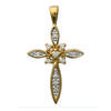 [E0241] - Gold Plated Pendant 'Faith' White Gold - 16x24 Mm