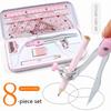 Blue/Pink Compass Ruler Set 160 * 65mm Tool Set Durable Geometry Drawing Kit  Math Learning