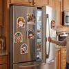 Magnetic Window Frame Refrigerator Sticker Wooden Christmas Fridge Magnet  Kitchen Decor