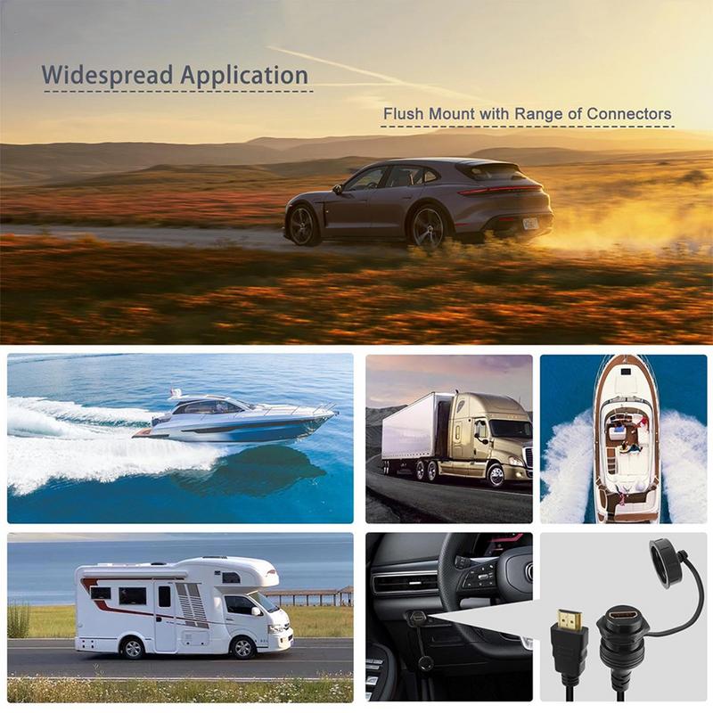 HDMI кабель «папа-мама» для автомобильного дисплея, водонепроницаемый кабель, пылезащитный чехол, установка на приборную панель, расширение для автомобильного HDTV-дисплея