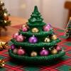 Deviled Egg Christmas Tree Decorative Deviled Egg Platter Green Resin Xmas Tree Shape Reusable Holiday Egg Holder for Deviled Eggs Festive Centerpiece