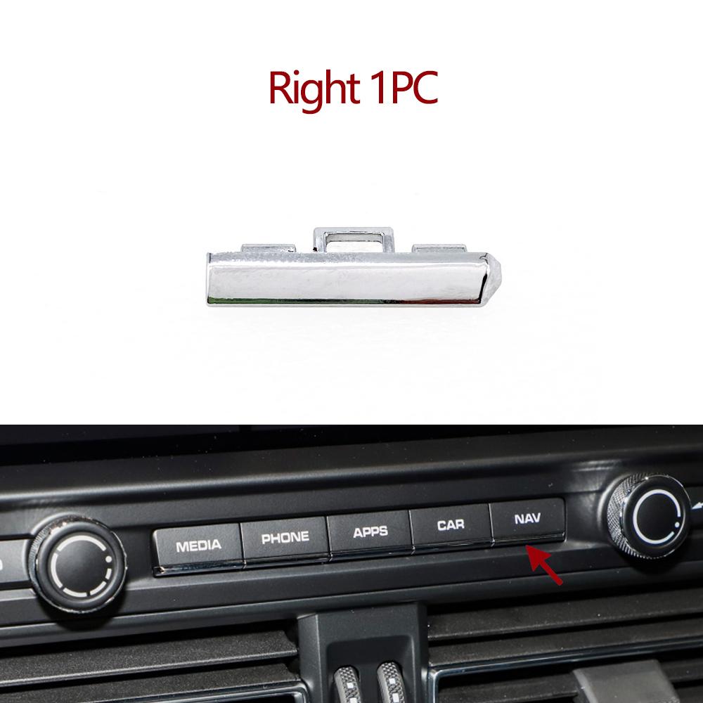 Car Display Screen Center Chrome Button Trim Switch Plating Strip For Porsche Macan 2018 2019 2020 2021