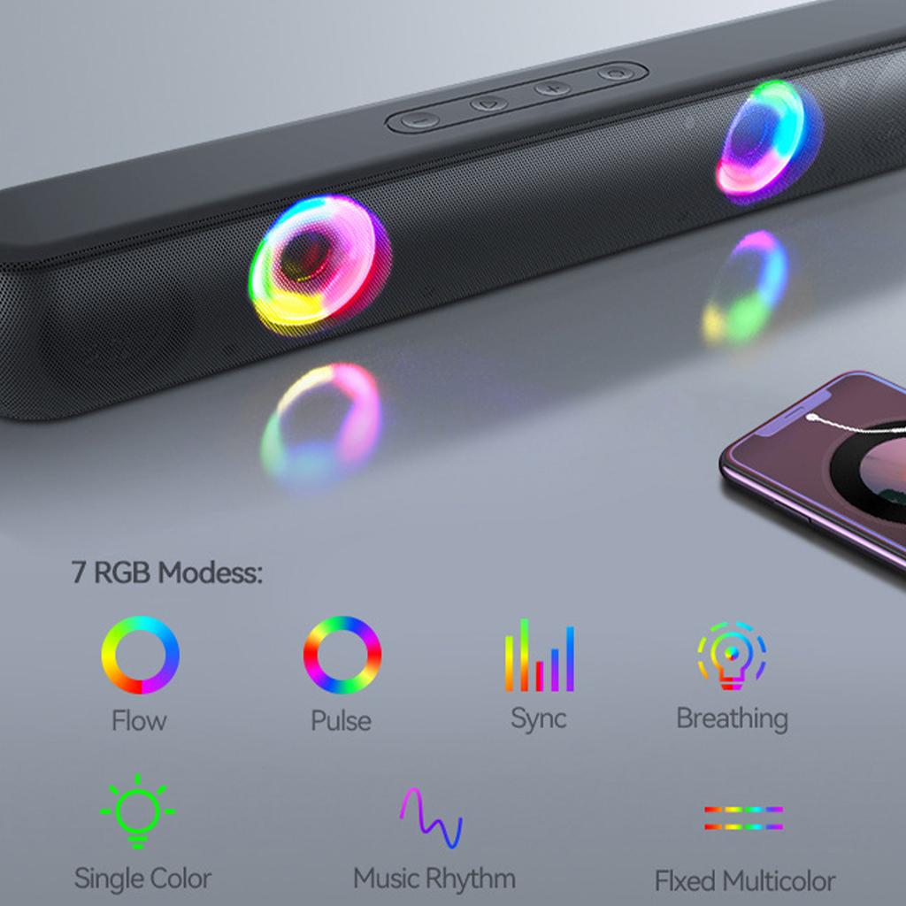 Длинная RGB светящаяся Bluetooth колонка B320 игровая домашняя стереосистема 3D высококачественная колонка Type-C