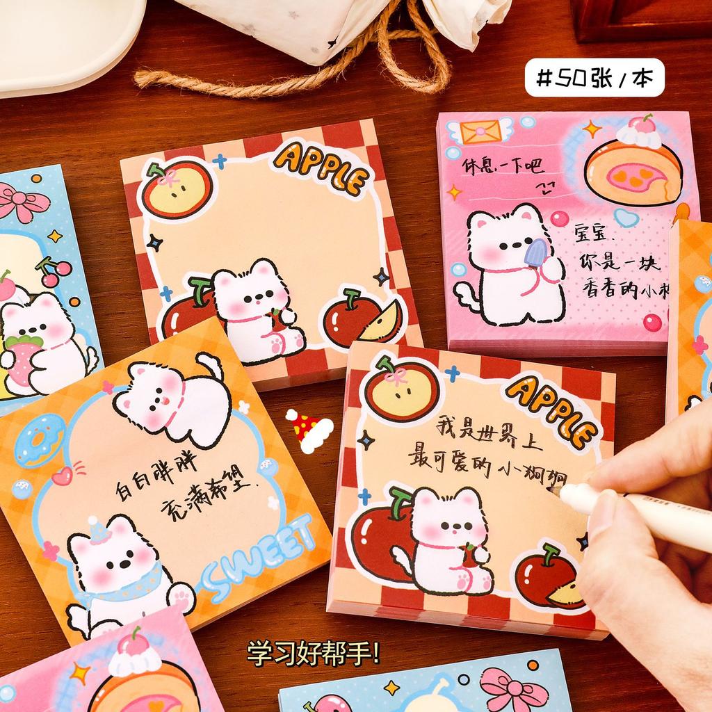 Cartoon Notepad Dog Memo Pad Self-adhesive Sticky Note Decal Scrapbooking DIY Diary Kawaii Stationery School Supplies